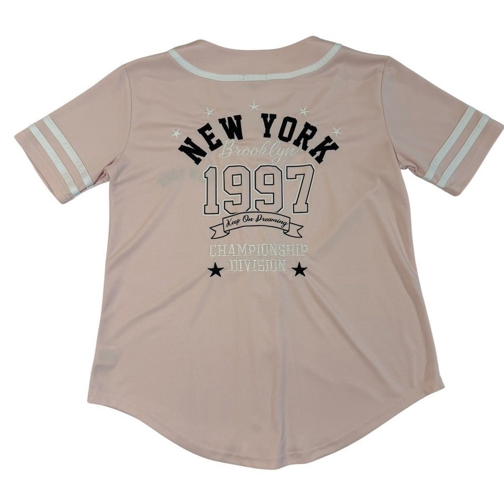 Cult Favorite Baseball Jersey Brooklyn New York 1997 Pink S Sporty‎ Streetwear